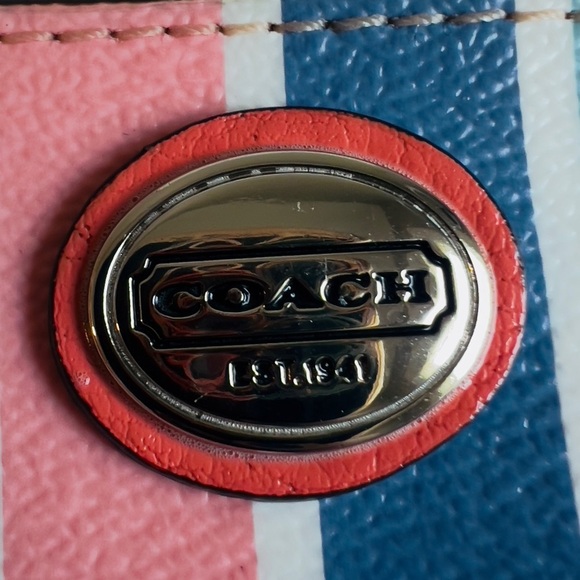 COACH PEYTON MULTI STRIPE WRISTLET ACCESSORY - Picture 6 of 12